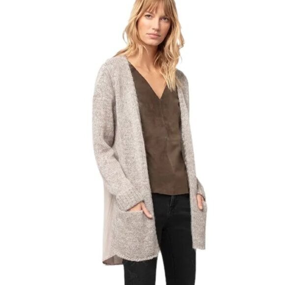 NWT AS by DF True Romance Cardigan Heathered Mocha Sweater Size S - Picture 11 of 12